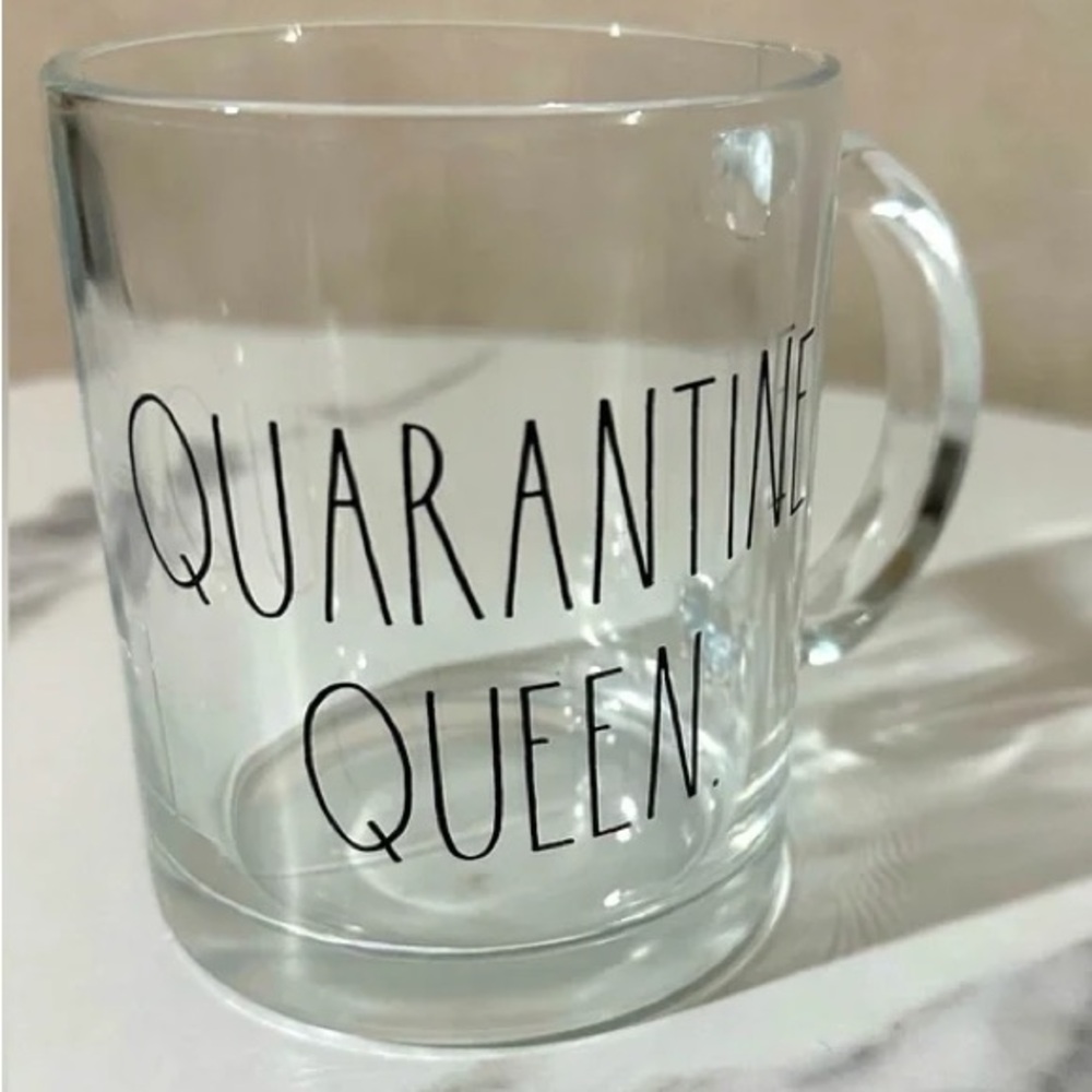 NEW Rae Dunn Quarantine Queen - 18oz Glass Mug